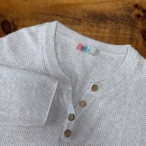 Free People Beach Womens Gray Hailee Oversized Wooden Buttons Beach Sweater M